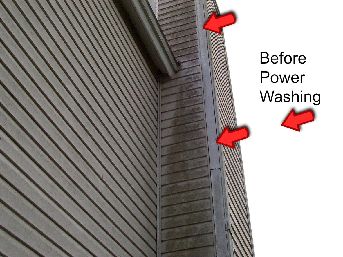 Chiminey before and after power washing