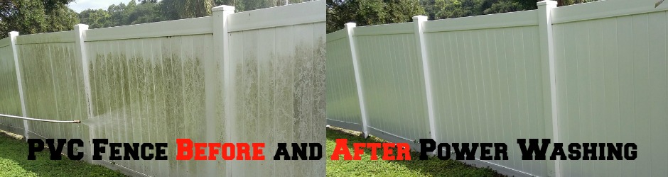 Pressure wash PVC Fence