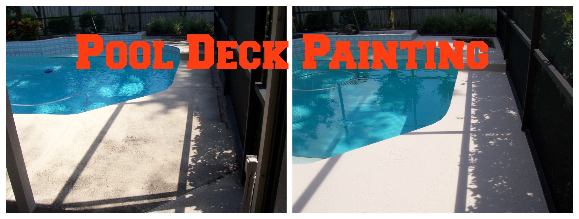 Pool deck painting Pool deck before and after Painting